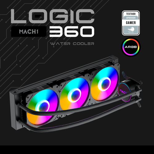  Water Cooler MACH1 Logic 360, AMD/Intel, Preto, (GK360)