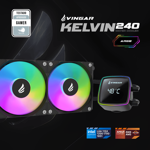 Water Cooler VINGAR Kelvin 240 ARGB – Alta Performance em Refrigeração Líquida