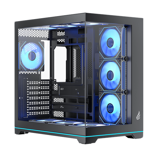 Gabinete Gamer VINGAR Misterium Mid Tower ARGB c/ 10 Fans e Controladora, Vidro Temp, USB-C, ATX