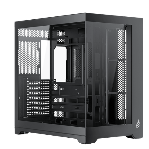 Gabinete Gamer VINGAR Misterium Mid Tower S/Fan, Vidro Temperado, USB-C,  ATX, Preto